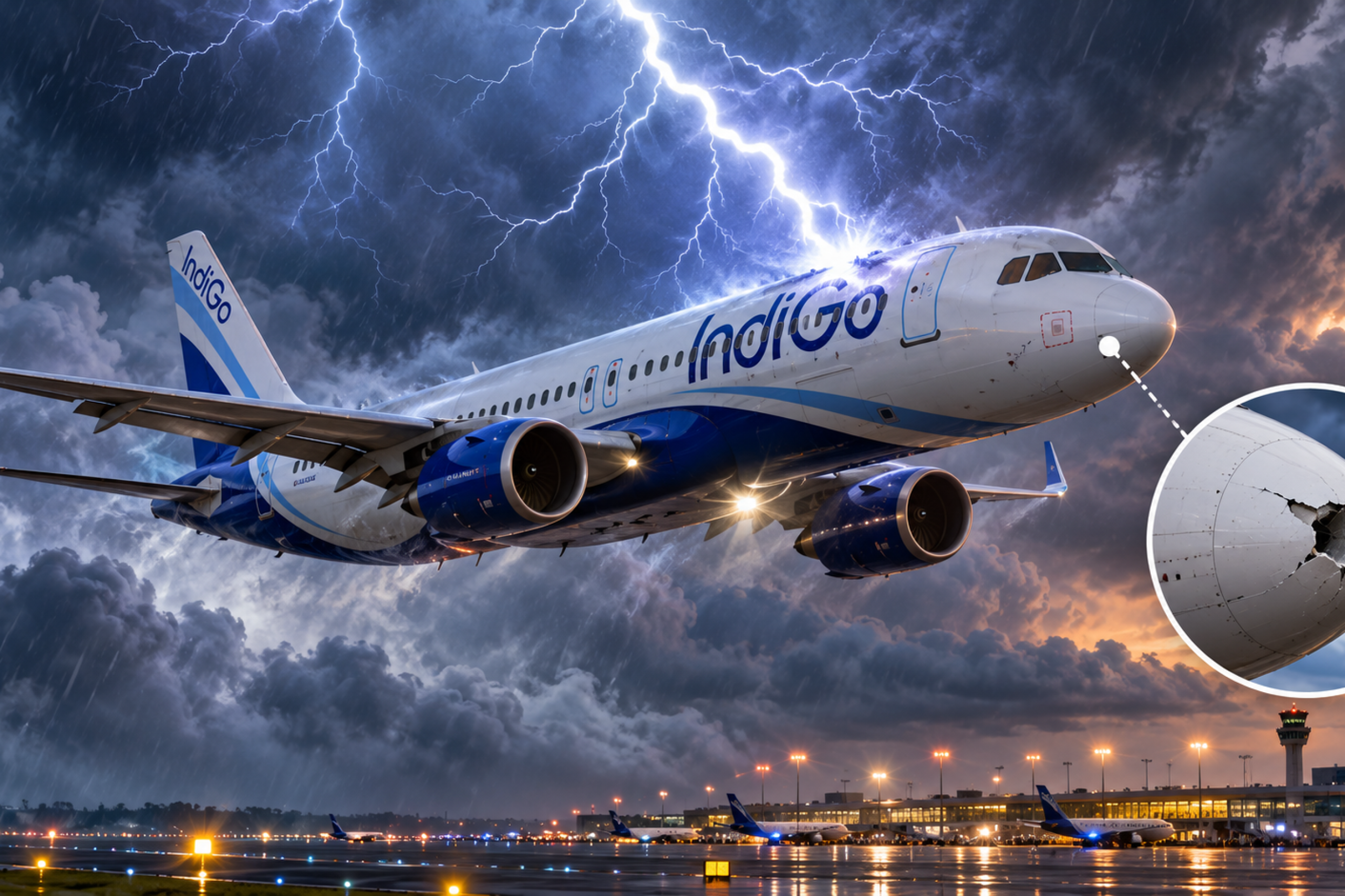 IndiGo Jet Strikes Through Storm